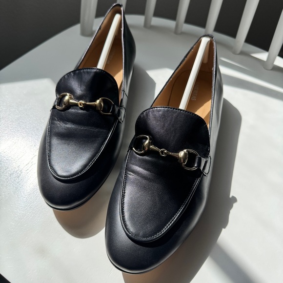 🖤NEW Black Leather Loafers Moccasins Metallic Buckle Size 10🖤 - Picture 6 of 9